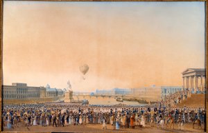Entre af Louis XVIII, konge af Frankrig (1755-1824) i Paris den 3. maj 1814. Maleri af Antoine Ignace Melling (1763-1831)
