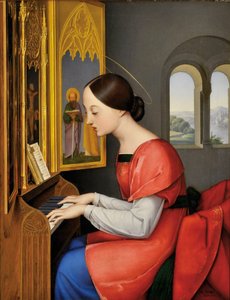 Sankt Cecilia af Rom spiller orgel - Maleri af Anton Josef Drager (Joseph Anton Draeger) (1794-1833) af Anton Josef Dräger