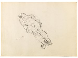 Anton Kolig Liggende mandlig nøgenbillede 1933 af Anton Kolig