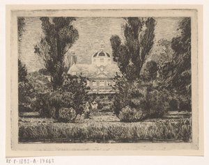 Bagsiden af ​​Huis ten Bosch-paladset i Haag af Anton L. Koster