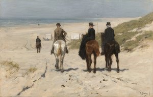 Hestetur på stranden. 1876