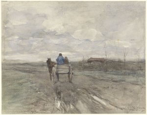 Gårdvogn på en landevej af Anton Mauve