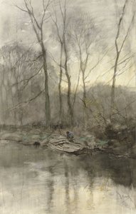 Skovkant på vandet af Anton Mauve