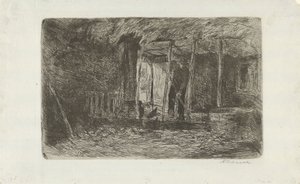 Hø stald af Anton Mauve