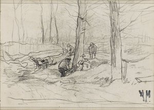 Skovhuggere i en skov af Anton Mauve