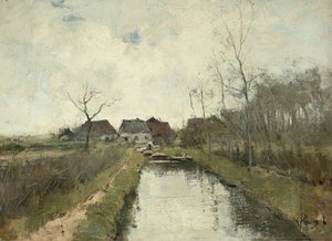 Hus på en grøft af Anton Mauve