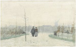 Gammelt par i en nyligt anlagt park af Anton Mauve