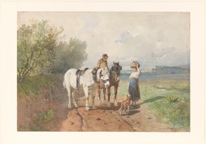 Chat på en landevej af Anton Mauve