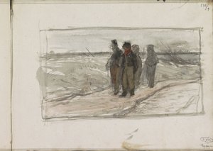 Fire mænd på en sti af Anton Mauve
