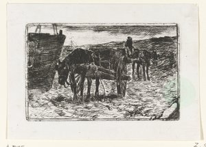 Biler på stranden af Anton Mauve