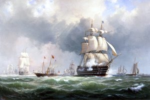 Den baltiske flåde forlader Spithead, 15. marts 1854