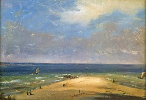 Stranden i Marseille (olie på papir)