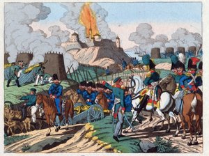 Russisk-tyrkisk krig (1828-29) - Belejringen af Brailov-fæstningen den 7. juni af Anton Paul Eisen