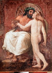 Jupiter og Ganymedes Zeus kysser sin elsker Ganymedes. Fresko på lærred af Anton Raphael Mengs (1728-1779) 1700-tallets søn. 178,7x137 cm Rom, Galleria Nazionale Corsini