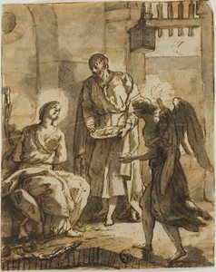 Sankt Peter besøger Sankt Agatha i fængslet og helbreder hendes sår af Anton Raphael Mengs