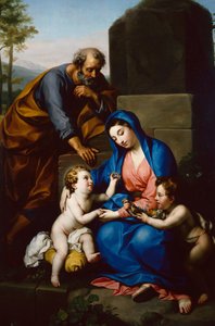 Den hellige familie med spædbarnet Johannes Døberen af Anton Raphael Mengs