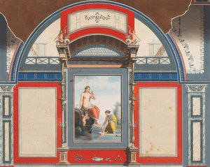 Vægmaleri af et romersk hus på grunden til Villa Negroni i Rom, Venus og en nymfe med eroter. 1778