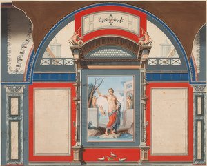 Vægmaleri af et romersk hus på grunden til Villa Negroni i Rom, Venus med eroter. 1778