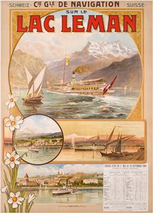 Plakatreklame Lac Leman (Genèvesøen), Schweiz