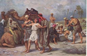 Joseph solgt af sine brødre, fra Hulberts Story of the Bible udgivet af The John Winston Company, 1932