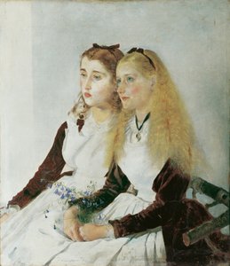 Kunstnerens niecer, Elisabeth og Maja af Anton Romako