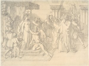 Singers Contest på Wartburg, ca. 1853. af Anton Romako