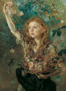Rosenplukkeren, ca. 1883-1884. af Anton Romako