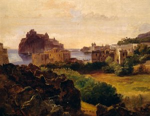 Udsigt over Ischia med slot