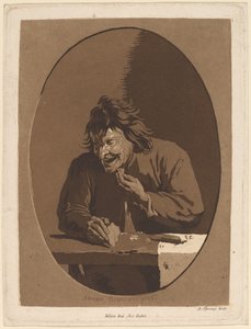 En Bonde, der spiser af Anton Spreng after Adriaen Brouwer; published by Joseph Eder