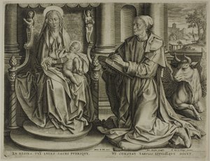 Sankt Lukas maler jomfruen af Anton Wierix