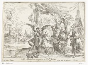 Abraham modtager de tre engle af Anton van der Borcht