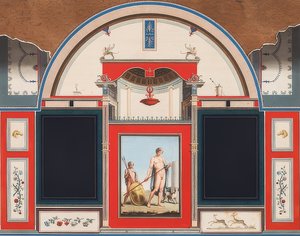 Vægmaleri af et romersk hus på grunden af ​​Villa Negroni i Rom, Adonis med ung mand. 1779