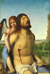 Den døde Kristus støttet af en engel af Antonello da Messina