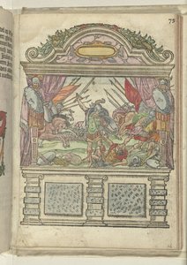 Allegorisk scene på scenen på hjørnet af Grote Markt, 1578 af Antoni van Leest