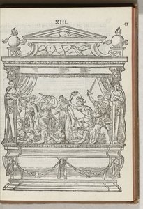 Andet dekoreret stillads med scene: prinsen jager krig og splid væk, 1577 af Antoni van Leest