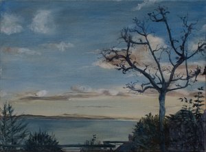 Ditcheat Hill, Somerset, 2019 (olie på lærred) af Antonia Myatt