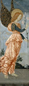 Bebudelsens engel, ca. 1500 (tempera på poppeltræ)