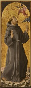 Sankt Francois - Sankt Frans af Assisi par Romano, Antoniazzo (1430 / 35-1508). Olie på træ, størrelse: 173x61,5,, Civic Museum, Rieti af Antoniazzo Romano