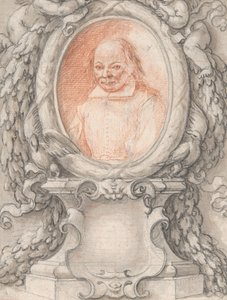 Ovalt portræt af en mand i en udførlig ramme med en kartouche, ca. 1724. af Antonino Grano