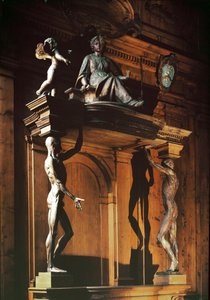 Statuer af to nøgne og hudløse mænd, kendt som gli spellati (de flåede), anatomisk teater af Antonio (d.1663) Paolucci