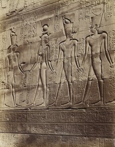 Bas-relief fra templet i Edfu af Antonio Beato