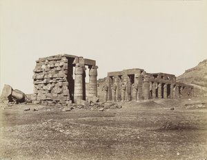 Generel udsigt over Ramesseum, Theben af Antonio Beato