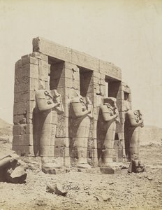 Ramesseum, Theben, udsigt over den sydøstlige del af den anden ret af Antonio Beato
