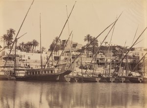 Udsigt over Aswan - Langs Nilen, ca. 1870