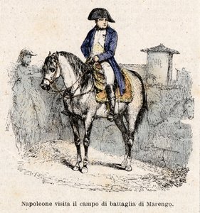 Napoleon Bonaparte i Italien, besøger Marengo slagmarken af Antonio Bonamore
