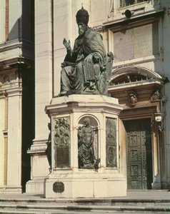 Monument til pave Sixtus V uden for basilikaen ved Loreto af Antonio Calcagni