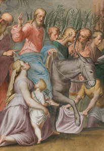 Apsis, Antonio Campi, Jesu indtog i Jerusalem 1582-84, detalje