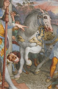 Apse, Antonio Campi, Jesu møde med centurionen Cornelius 1582-84, detalje af Antonio Campi