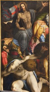 Opstandelsesmaleriet af Antonio Campi (1523-1587) Santa Maria dei Miracoli kirke fra det 16. århundrede nær San Celso Milano, Italien