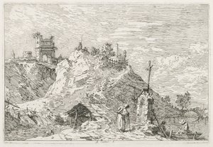 Visninger: En pilgrim ved bøn af Antonio Canaletto